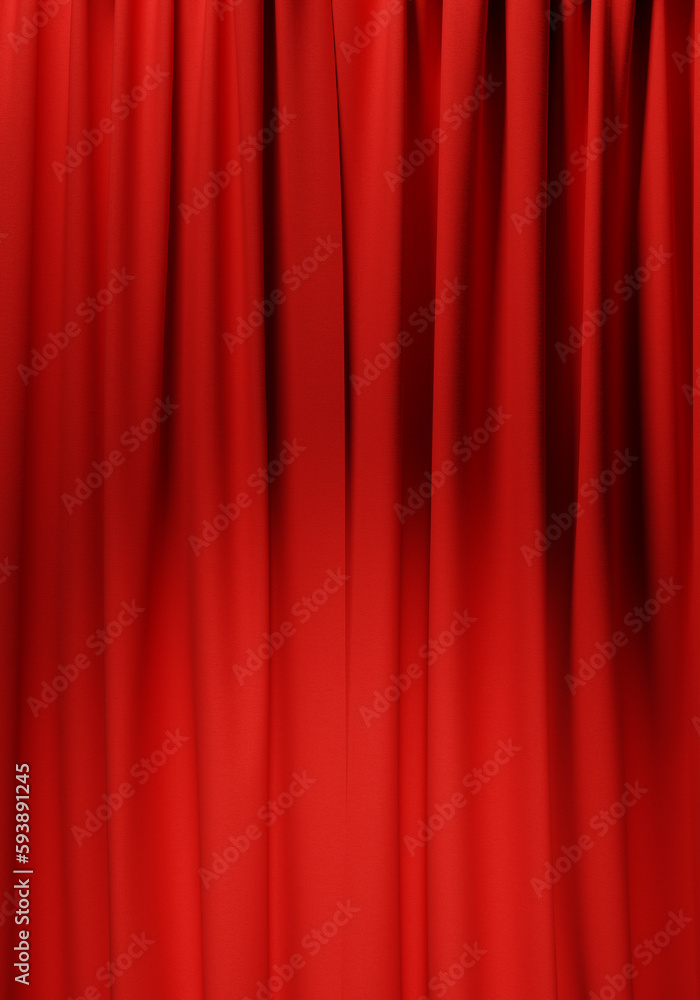 Closed red curtain using as background Closed red curtain using as background