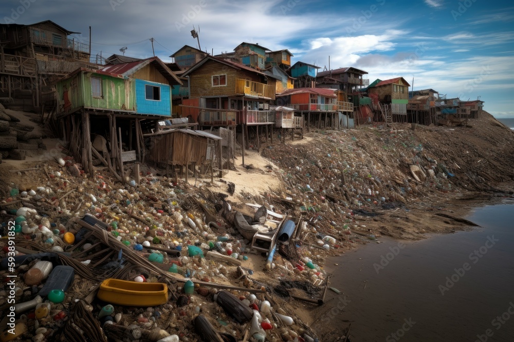 custom made wallpaper toronto digitalRubbish beach village. Generate Ai