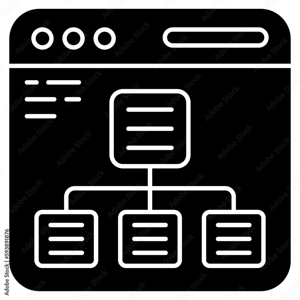 Conceptual flat design icon of web hierarchy Conceptual flat design icon of web hierarchy