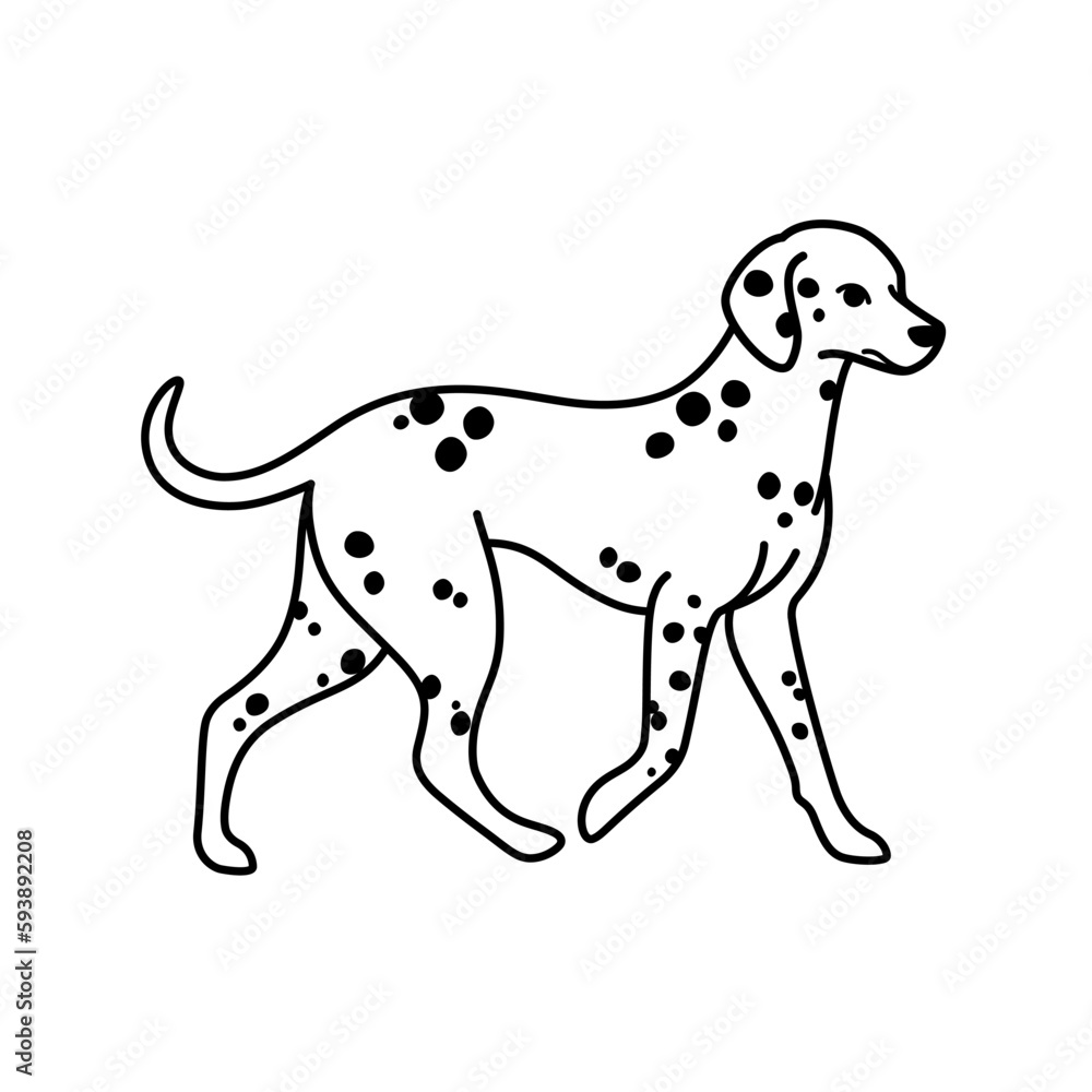 Cartoon happy dalmatians. Flat vector illustration for prints, clothing, packaging and postcards.