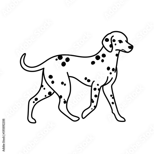 Cartoon happy dalmatians. Flat vector illustration for prints  clothing  packaging and postcards.