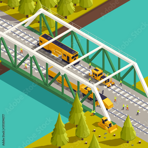 Railroad Bridge Construction Composition