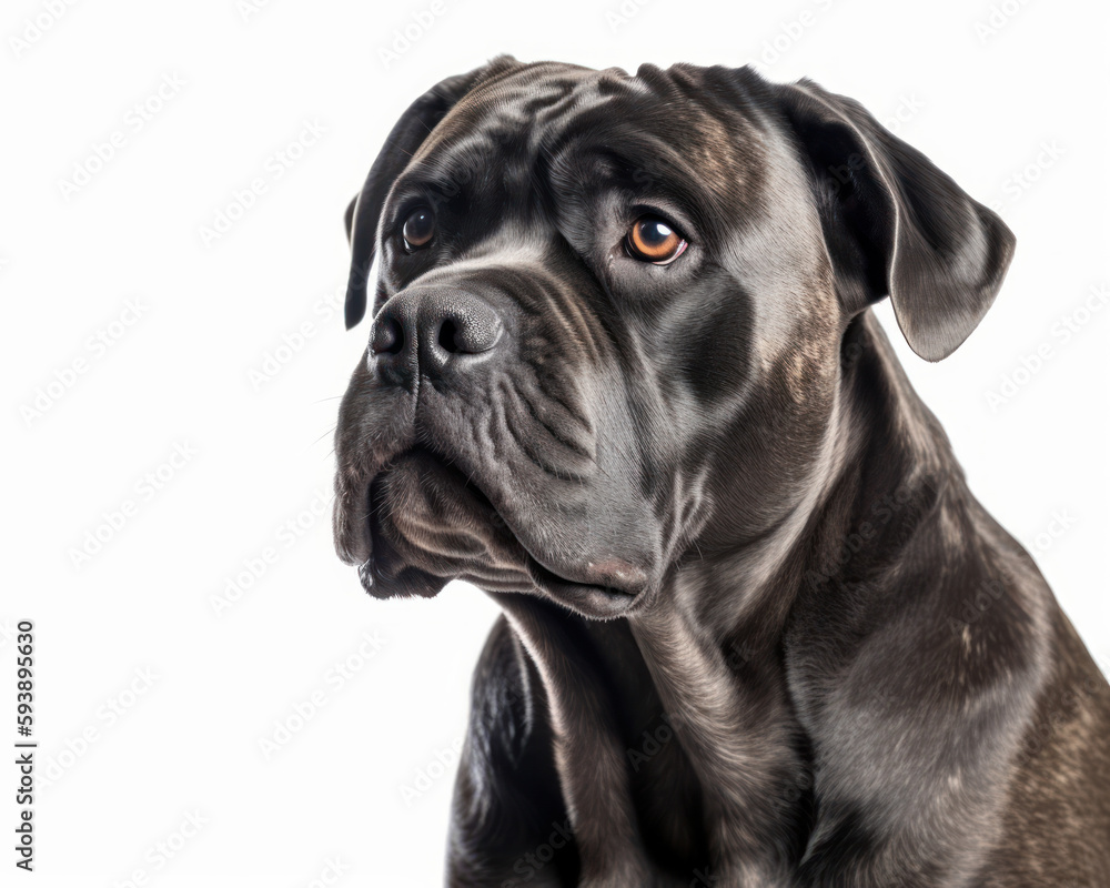 photo of Cane Corso isolated on white background. Generative AI photo of Cane Corso isolated on white background. Generative AI
