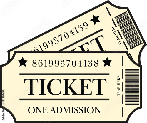 Retro admission tickets for movies and events