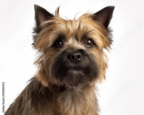 photo of cairn terrier isolated on white background. Generative AI