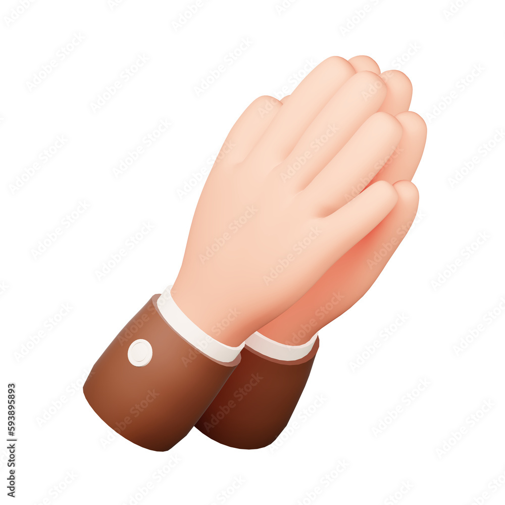 3d hand gesture praying with a brown and white cloth. praying hand from the left view angle. Islamic 3d icon set. suitable for UI icons, poster, flyers, an many others 3d hand gesture praying with a brown and white cloth. praying hand from the left view angle. Islamic 3d icon set. suitable for UI icons, poster, flyers, an many others