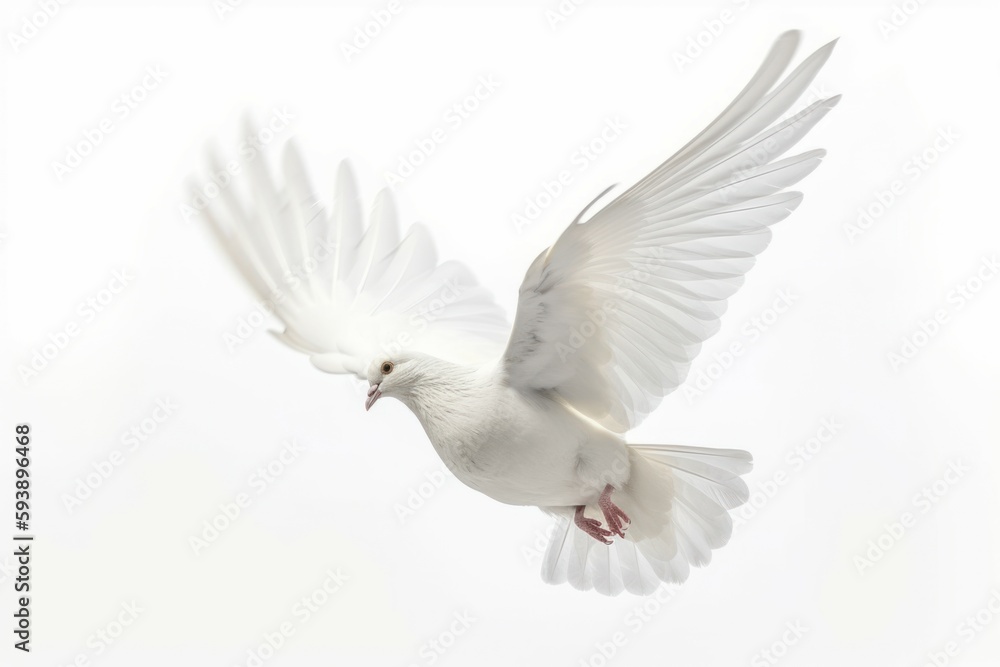 Obraz premium White pigeon isolated. Generate Ai