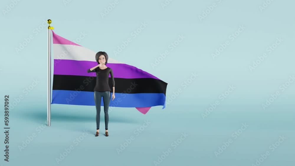 A 3d Render Of Waving Gender Fluid Pride Flag Against Blue Background Stock Video Adobe Stock 3793