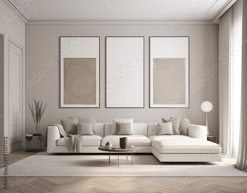Living room, Large paintings, Blank canvas, Wall art, © artchvit