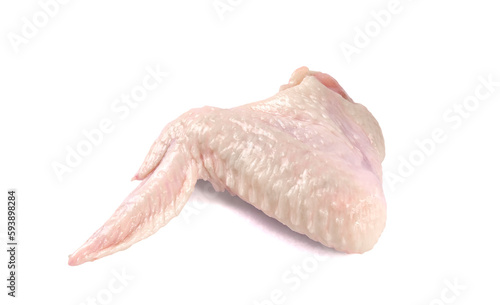 Raw chicken wings isolated on white background.