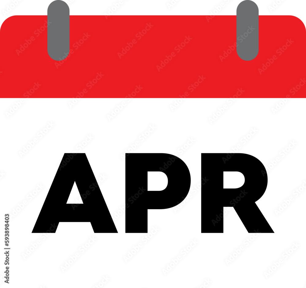 Calender Icon - April. 12 month calendar sign illustration. Calender Icon - April. 12 month calendar sign illustration.