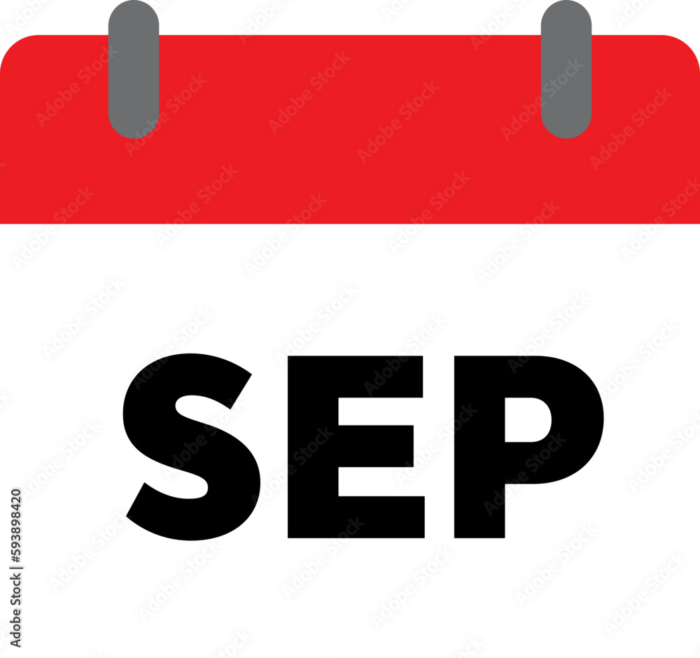 Calender Icon - September. 12 month calendar sign illustration.
