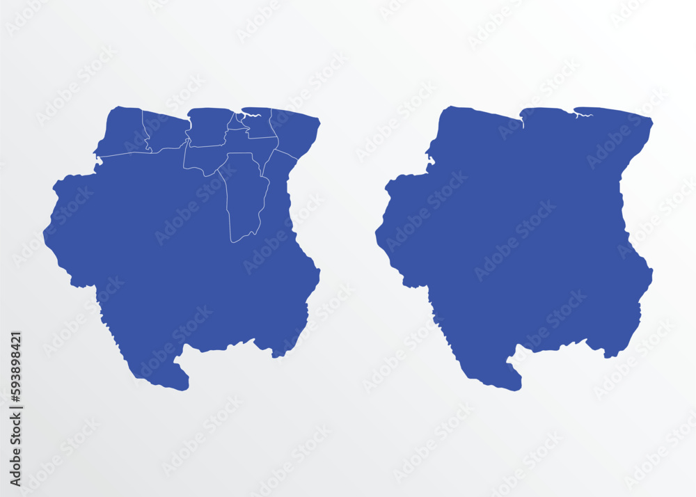Suriname map vector illustration. blue color on white background