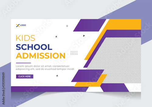 Creative youtube thumbnail school admission and new web banner template Design