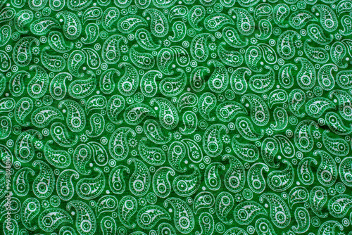 turkish cucumber pattern, green fabric texture