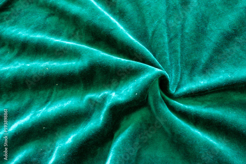 dark green velvet fabric, crumpled fabric texture