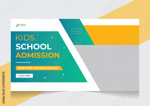 Creative youtube thumbnail school admission and new web banner template Design