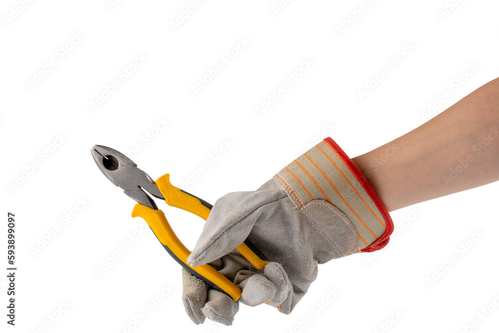 hand holding pliers isolated on the transparent background hand holding pliers isolated on the transparent background