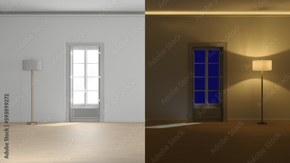 Obraz premium empty room day and night