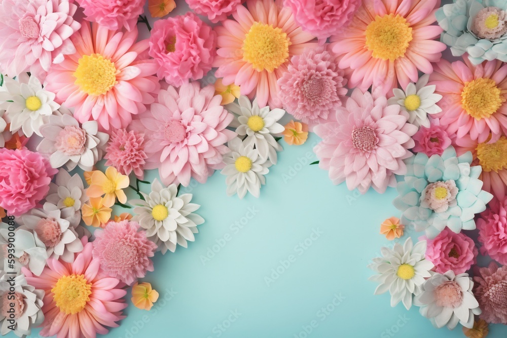 blossom peonies design spring valentine color watercolor light pastel flower background. Generative AI.