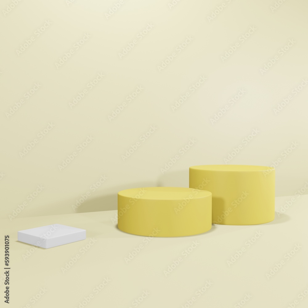 Yellow realistic 3d rendering abstract platform podium product presentation backdrop background Yellow realistic 3d rendering abstract platform podium product presentation backdrop background