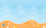 summer illustration vector day for summer time background and summer vibes, tropical beach background