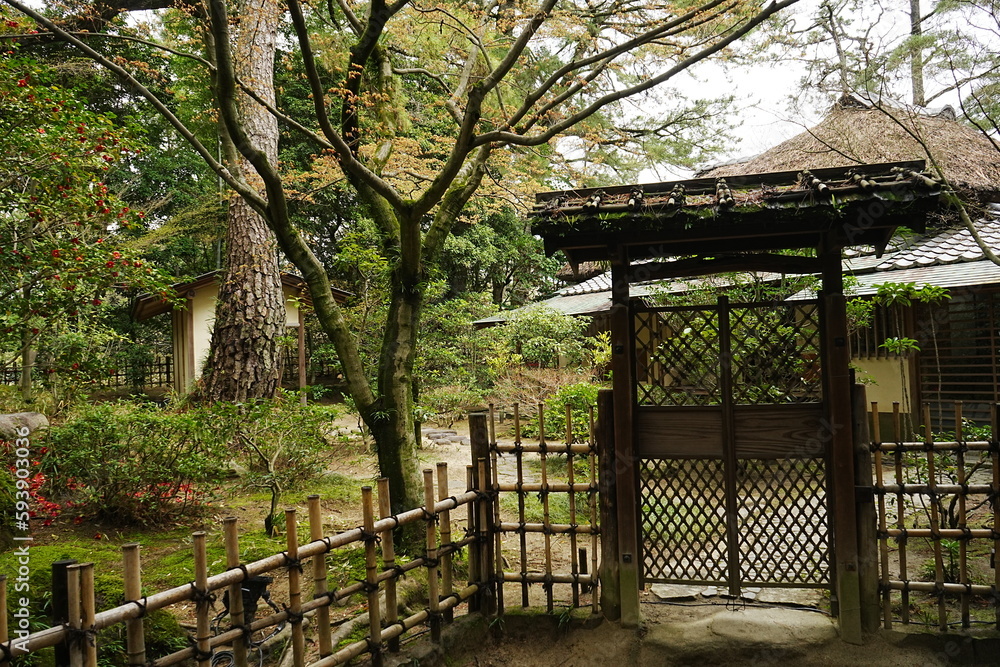 Japanese Garden at Ritsurin Garden Park in Takamatsu, Kagawa, Japan - 日本 香川 高松 栗林公園 日本庭園
