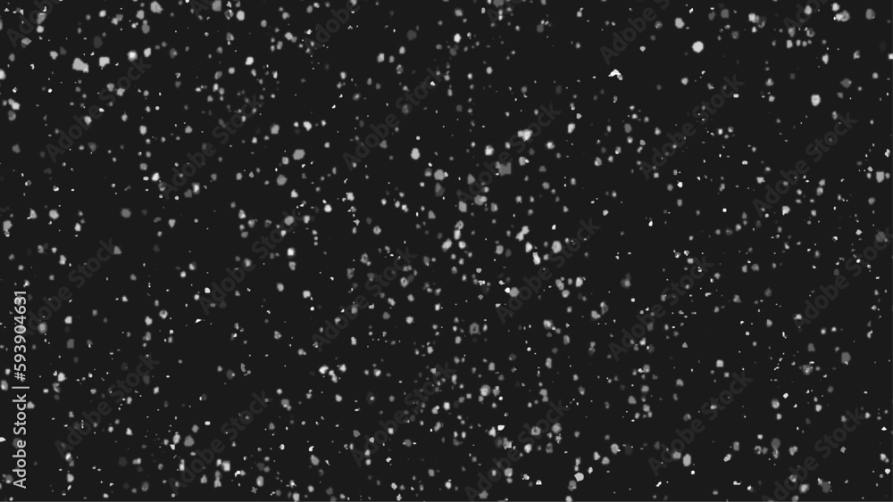 Best photo of real falling medium sized snowflakes out of focus on black background for overlay blending mode. Best photo of real falling medium sized snowflakes out of focus on black background for overlay blending mode.