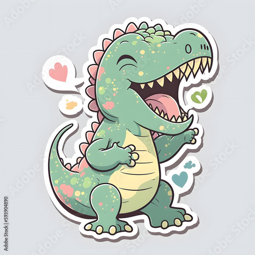 cute baby dinosaur in a sleepy pose  with its eyes half-closed and a contented expression. The baby dinosaur is shown nestled in a cozy spot  radiating with warmth and comfort ai generated art