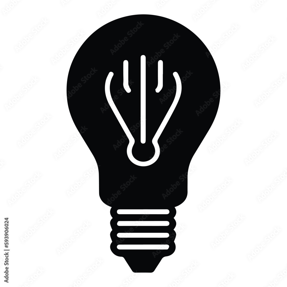 Lightbulb Flat Icon Isolated On White Background Lightbulb Flat Icon Isolated On White Background