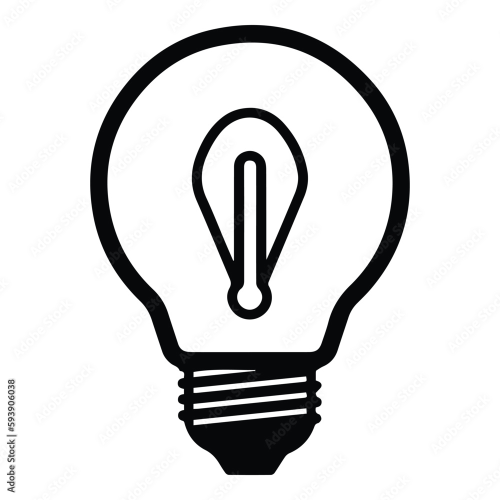 Lightbulb Flat Icon Isolated On White Background Lightbulb Flat Icon Isolated On White Background