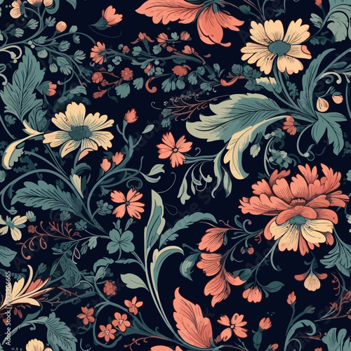 Vector floral seamless pattern illustration