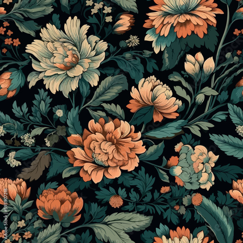 Vector floral seamless pattern illustration