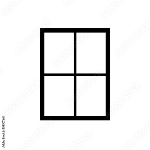 Window icon isolated on white background. Window illustration in flat style. Interior design