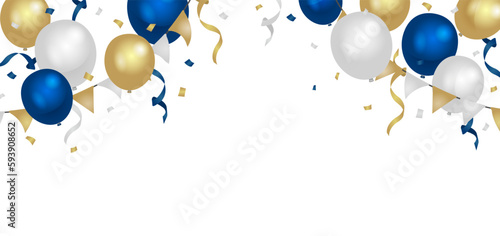 Colorful balloons illustration for corner design elements