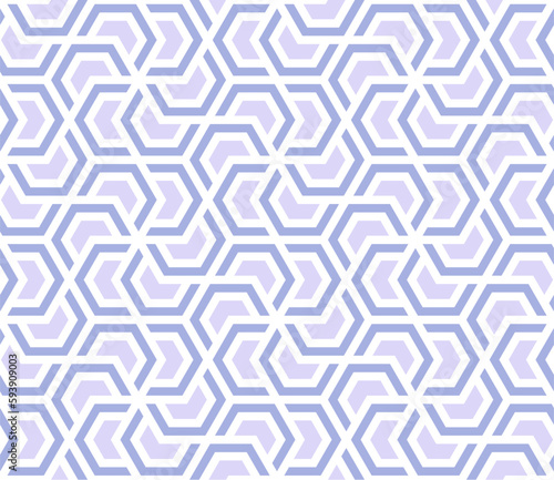 A blue and white hexagon pattern that is made up of squares