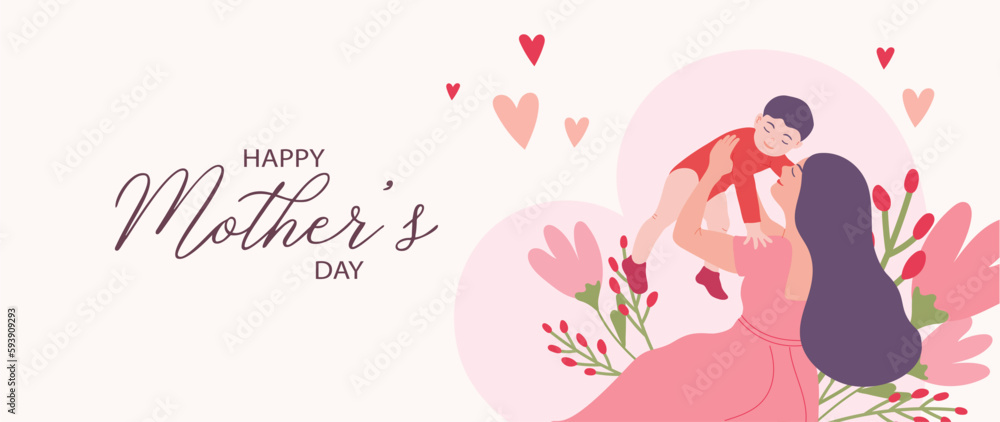 Love Happy Mother Day Vector Wallpaper background