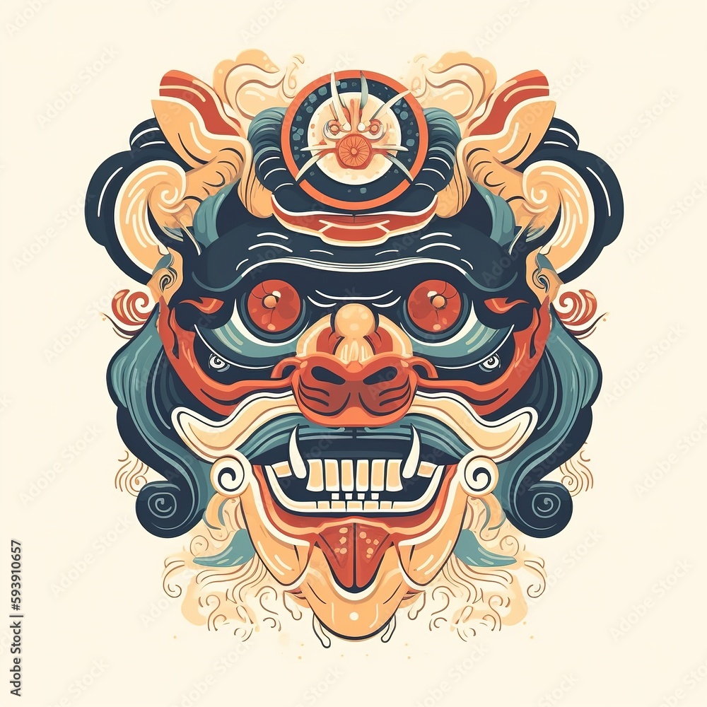 Demon face character illustration, generative ai Demon face character illustration, generative ai