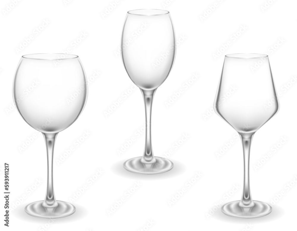 transparent glass for wine and low alcohol drinks vector illustration