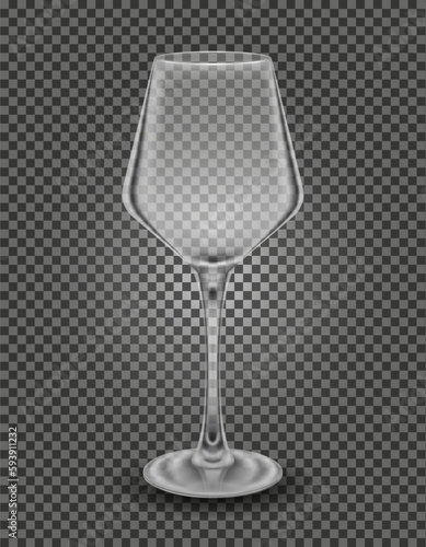 transparent glass for wine and low alcohol drinks vector illustration
