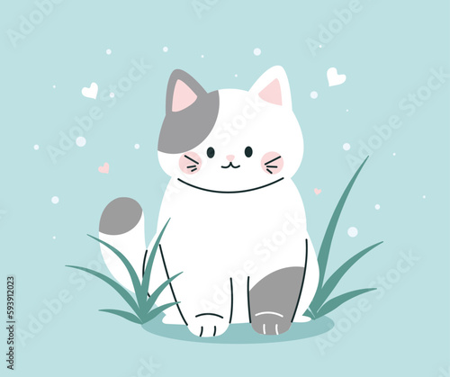 vector illustration of a cute cat for a postcard