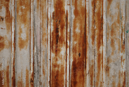 Rusted sheet metal from a container