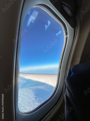 Beautiful view from the window of a plane.