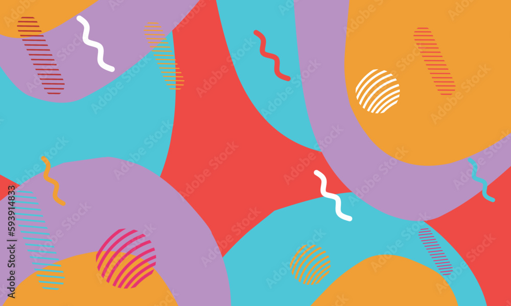 Abstract fun color pattern cartoon texture for doodle geometric background.	