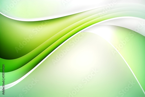 Abstract background with flowing green lines and waves. Generative AI