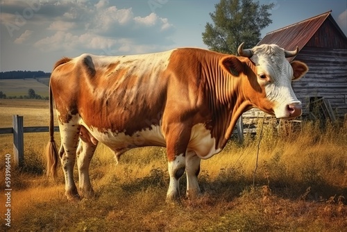 cow on the farm  ai generative