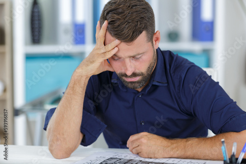 architect working in his office