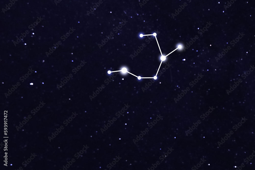 Sagittarius (Archer) constellation. Stick figure pattern in dark night sky Sagittarius (Archer) constellation. Stick figure pattern in dark night sky