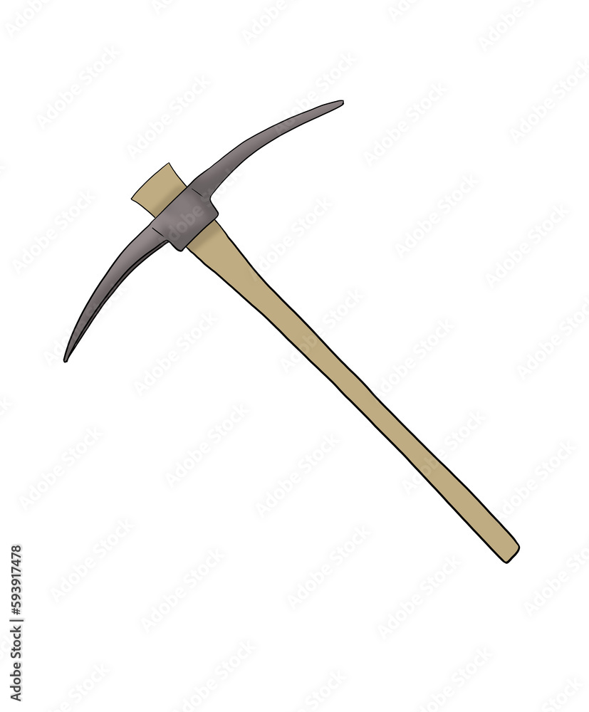 pickaxe.
sharp two-edged metal tool with wooden handle, used for digging soil. pickaxe.
sharp two-edged metal tool with wooden handle, used for digging soil.