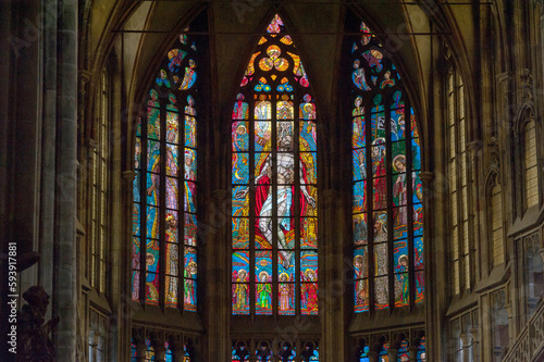 St. Vitus Cathedral Interior Ornament. Architecturel Element. Prague, Czech Republic